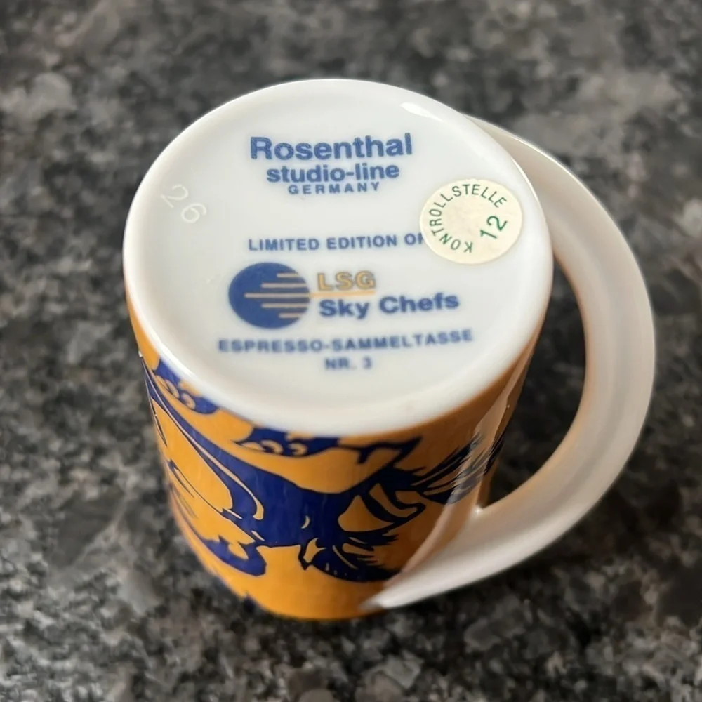 Rosenthal Studio Line Ltd Edition Espresso Cup Yellow Blue Made In Germany